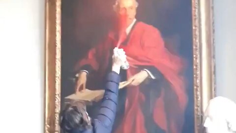 Pro-Hamas Twat Totally Destroys A Historic British Painting