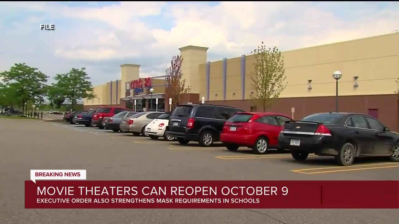 Gov. Whitmer signs order reopening movie theaters, performance venues & more on Oct. 9