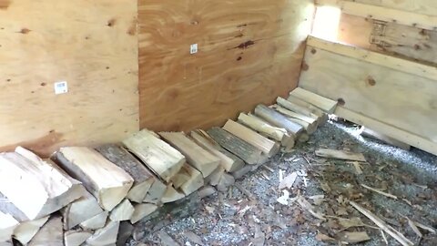 Getting wood stacked today at the Homestead.