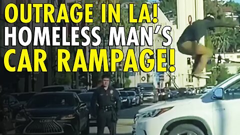 Homeless man dances on car - smashes windshield, then spends a single night in jail