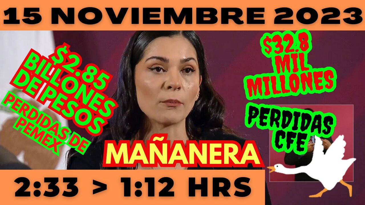 💩🐣👶 AMLITO | Mañanera *Miércoles 15 de Noviembre 2023* | El gansito veloz 2:33 a 1:12.