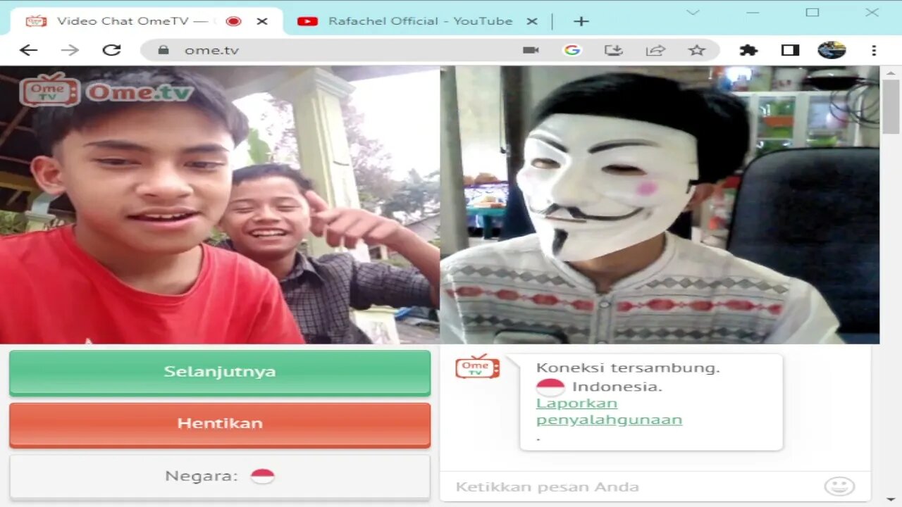 nge-prank orang menghilang Pakai Topeng Hacker Di Ome TV #22 - ome TV Internasional