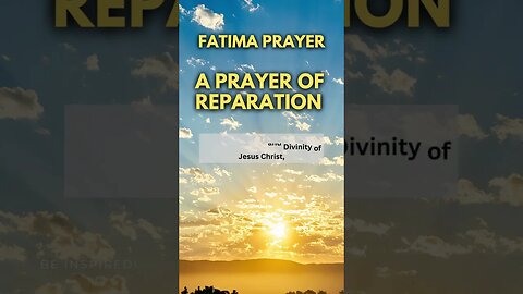 MINUTE PRAYER | Our Lady Of Fatima | A Prayer of Reparation #fatima #ourladyoffathima