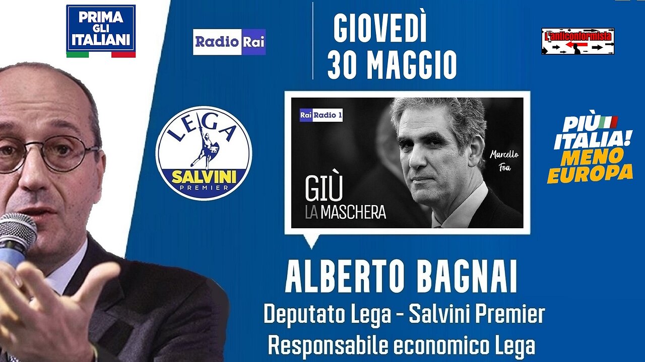 🔴On.Alberto Bagnai ospite nella trasmissione radiofonica "Giù la maschera" di Marcello Foa (30/5/24)