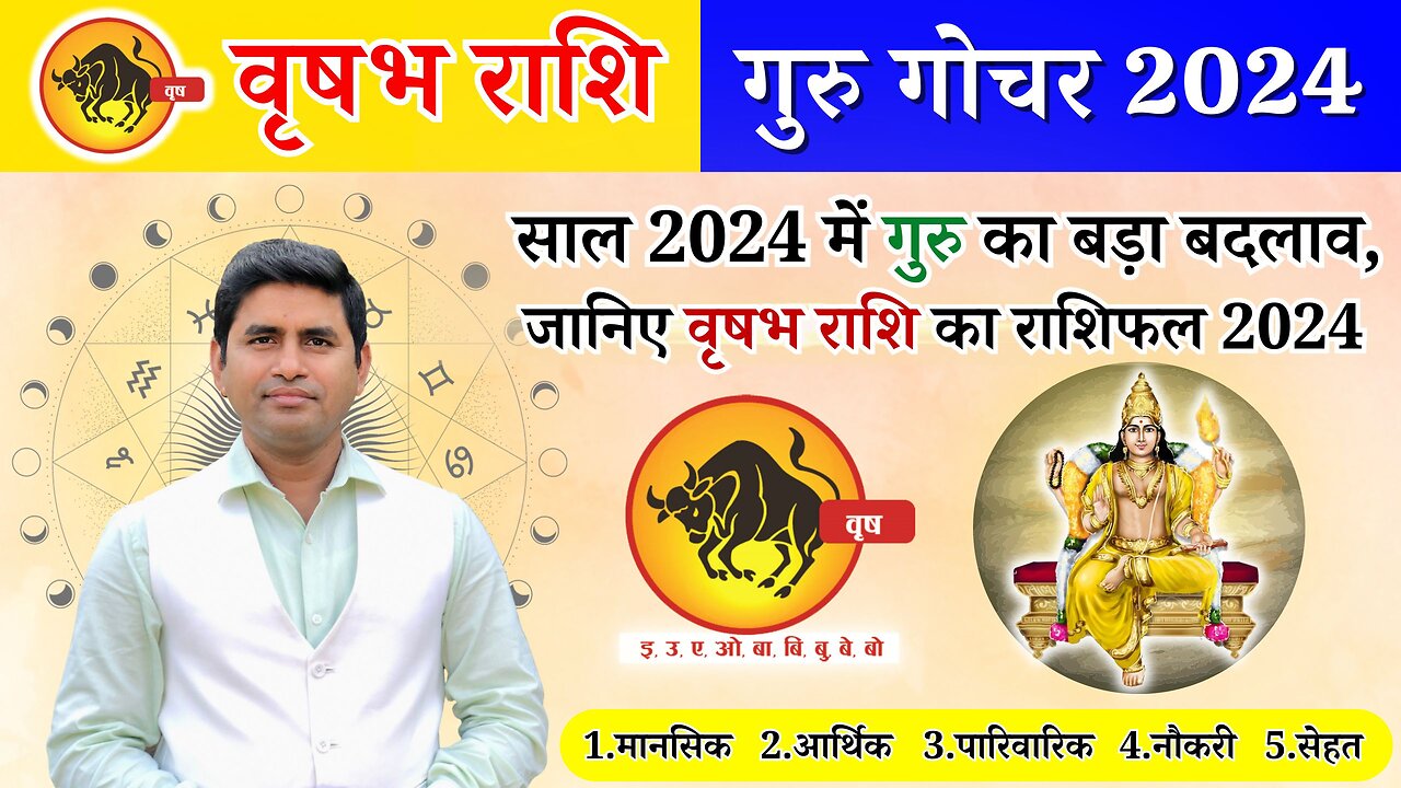 Guru Gochar 2024: साल 2024 में गुरु का बड़ा बदलाव, जानिए वृषभ राशि का राशिफल 2024