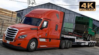 Freightliner Cascadia transporting a seeder | ATS Gameplay "4K"