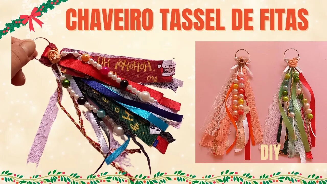 ARTESANATO FÁCIL! CHAVEIRO TASSEL FEITO DE FITAS!