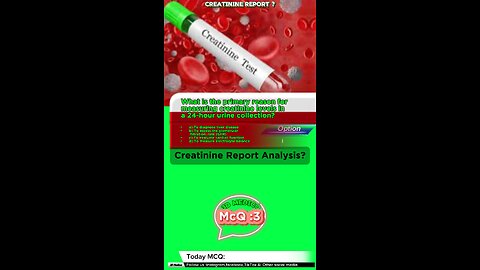 Creatinine report mcq : Creatinine level values #creatine #report #mcqs #LabResults #bloodtest #test