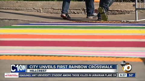 Rainbow crosswalk opens in San Diego