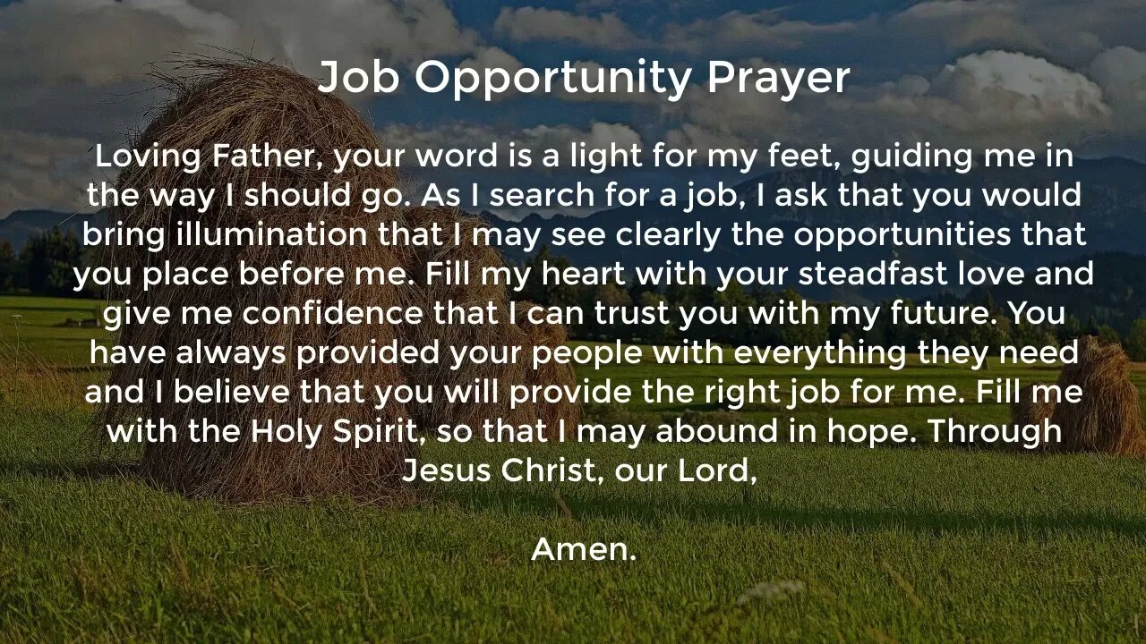 Job Opportunity Prayer (Prayer for Job Seekers)