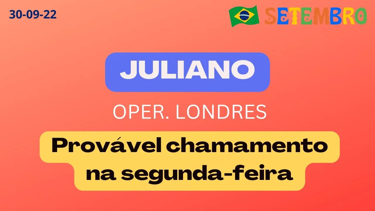 JULIANO Provável chamamento na segunda-feira