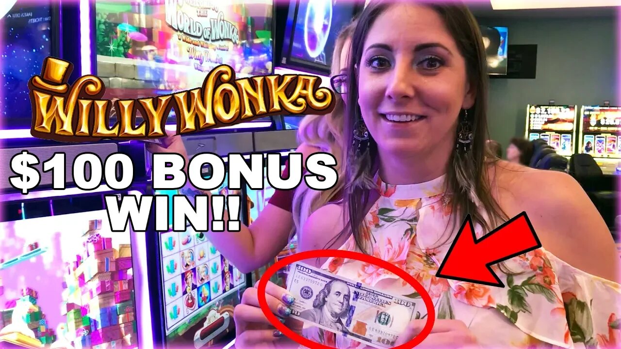 I ♥️ WILLY! Fun $100 Bonus Round Win ➡️Willy Wonka Slots | Slot Ladies