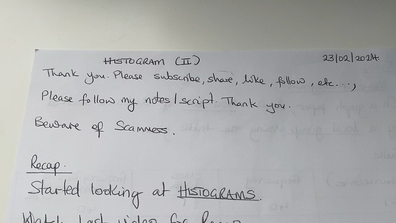 GCSE MATHEMATICS - HISTOGRAMS II.