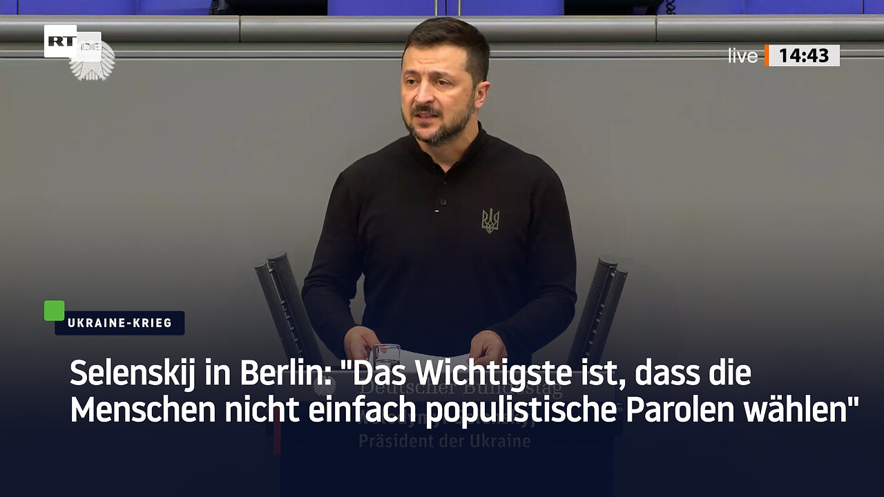 Selenskij: "Das Wichtigste ist, dass die Menschen nicht einfach populistische Parolen wählen"