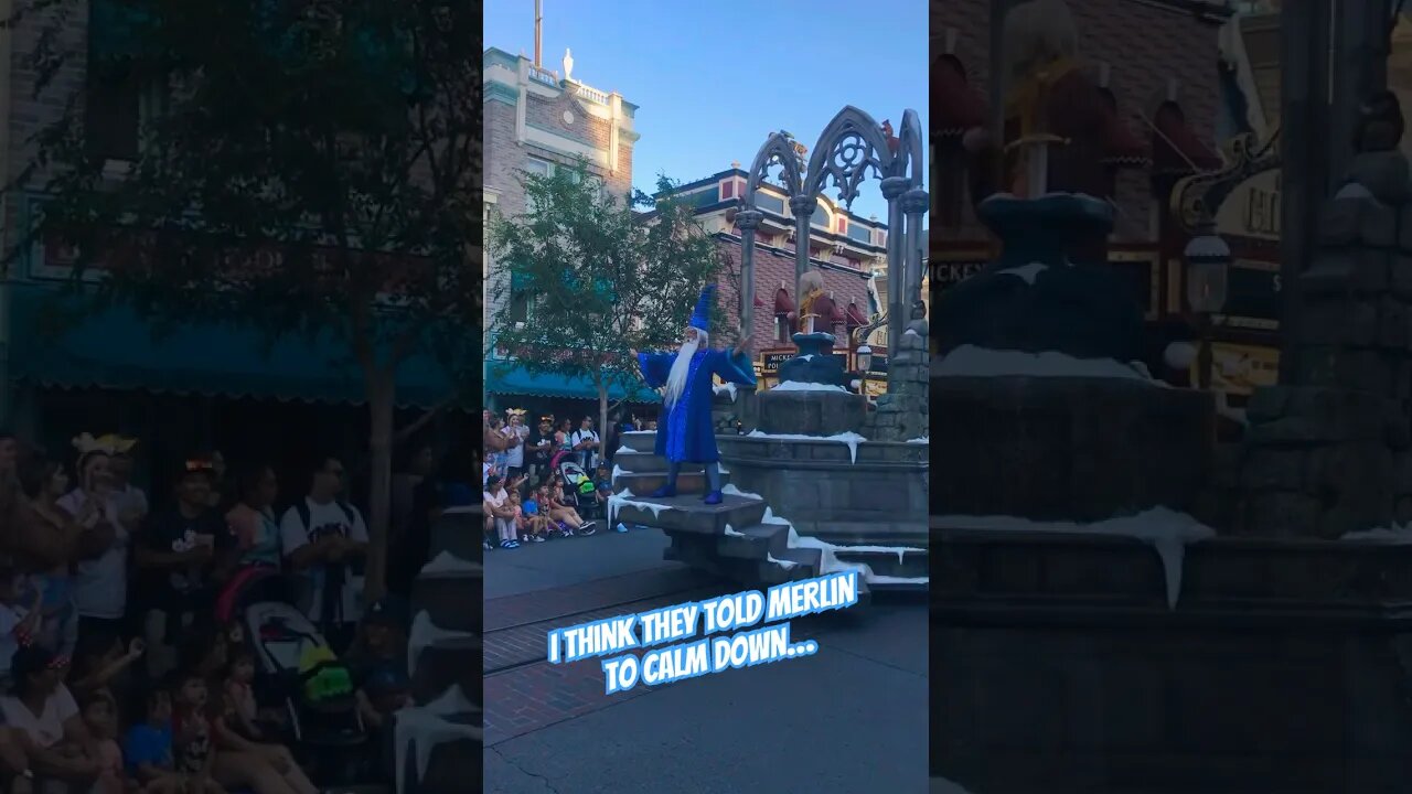 A much calmer Merlin compared to earlier in the season #disneyland #magichappens #merlin