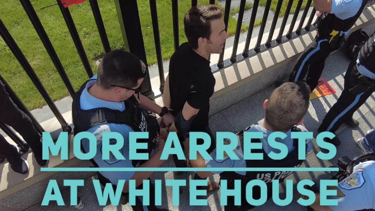 More arrests at White House today and a bike ride to the Lincoln Memorial