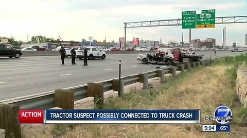 Man recovering after wrong-way driver in stolen tow truck hits him head-on during rush hour on I-25