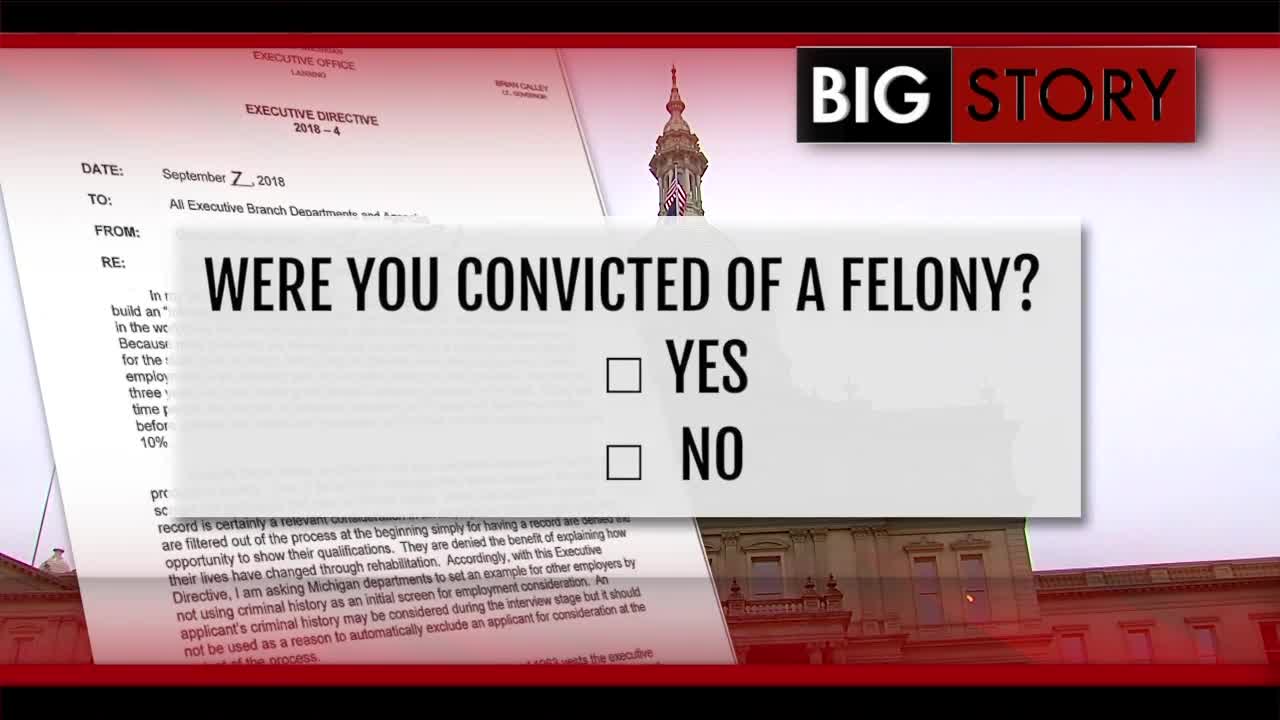 Michigan drops conviction box from job, license applications