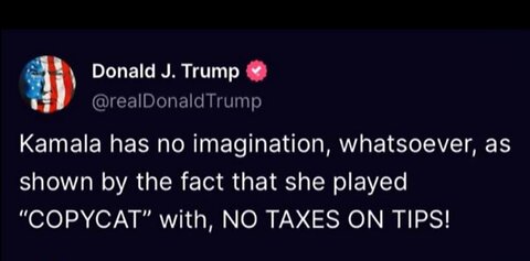 "NO TAX ON TIPS" Really Kamala?