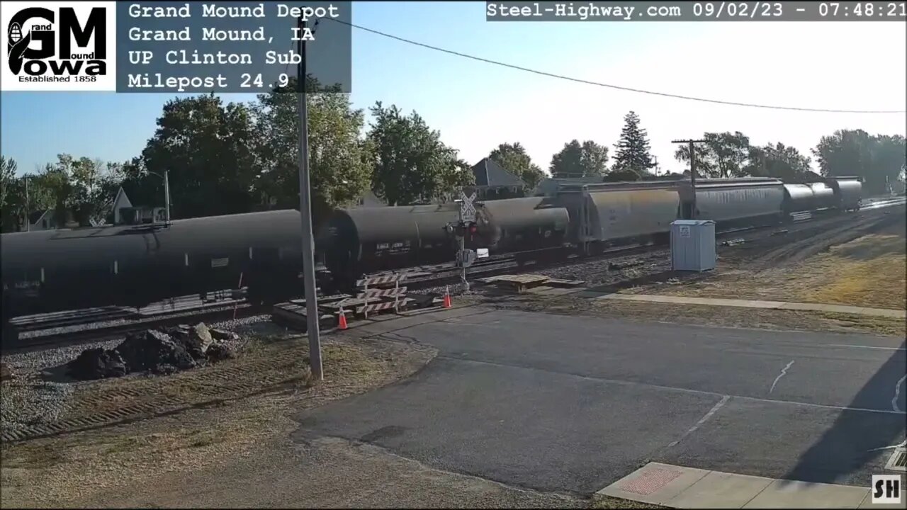 CN Power Leading WB Manifest in Grand Mound, Belle Plaine and Carroll, IA on September 2, 2023