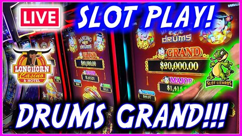 🔴 MORE LIVE SLOTS! DANCING DRUMS GRAND JACKPOT CHALLENGE! LET'S GO! LONGHORN CASINO!