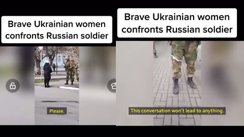 Oh God Brave Ukrainian women confronts Russian soldier😥