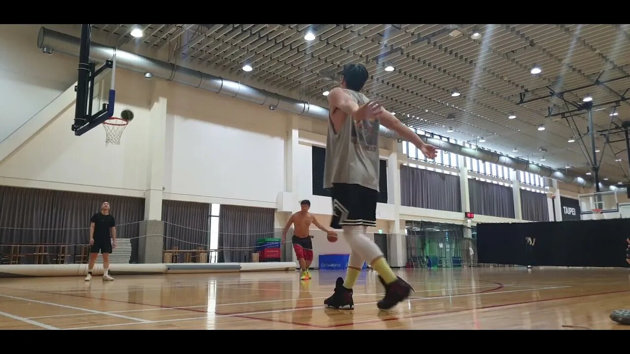 basketball warmup shoot around, 48 years old Asian male, 180cm/83.1kg, 5'11" 182.82 lbs