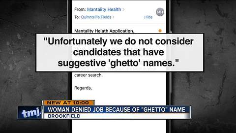 Milwaukee woman denied job for having 'ghetto' name