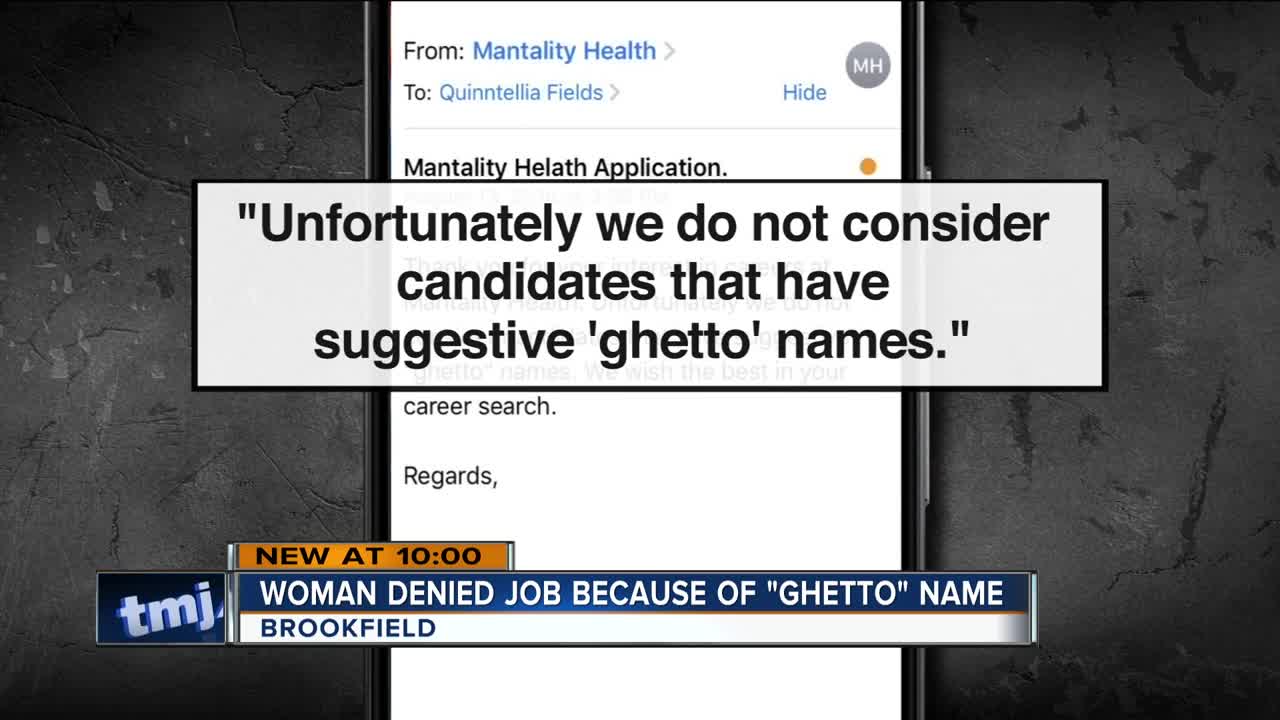 Milwaukee woman denied job for having 'ghetto' name