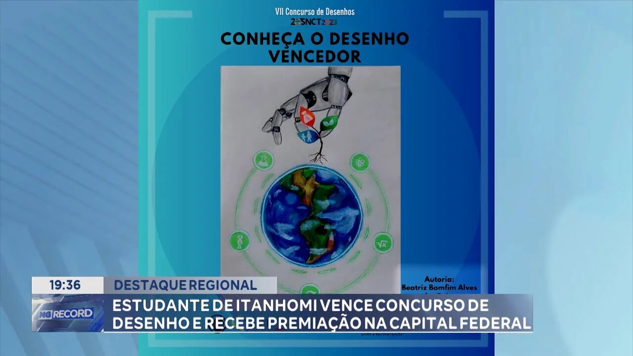 Destaque! Estudante de Itanhomi Vence Concurso de Desenho e Recebe Premiação na Capital Federal.