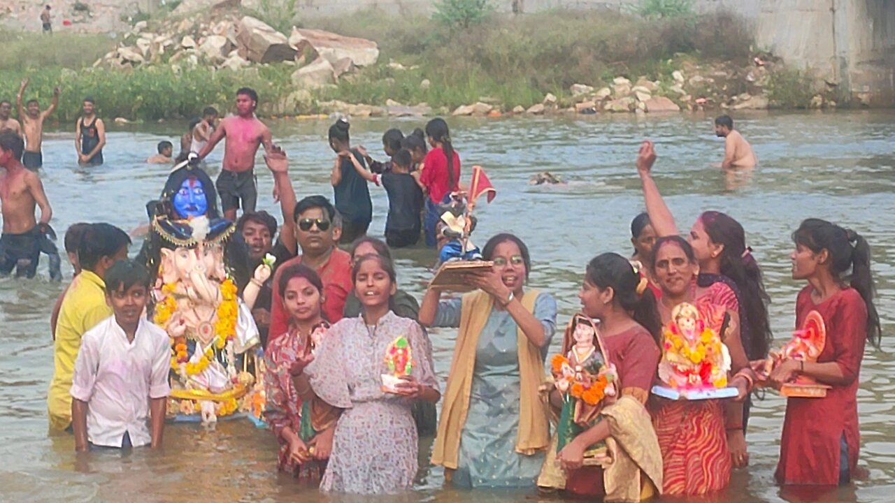 fun with family in river