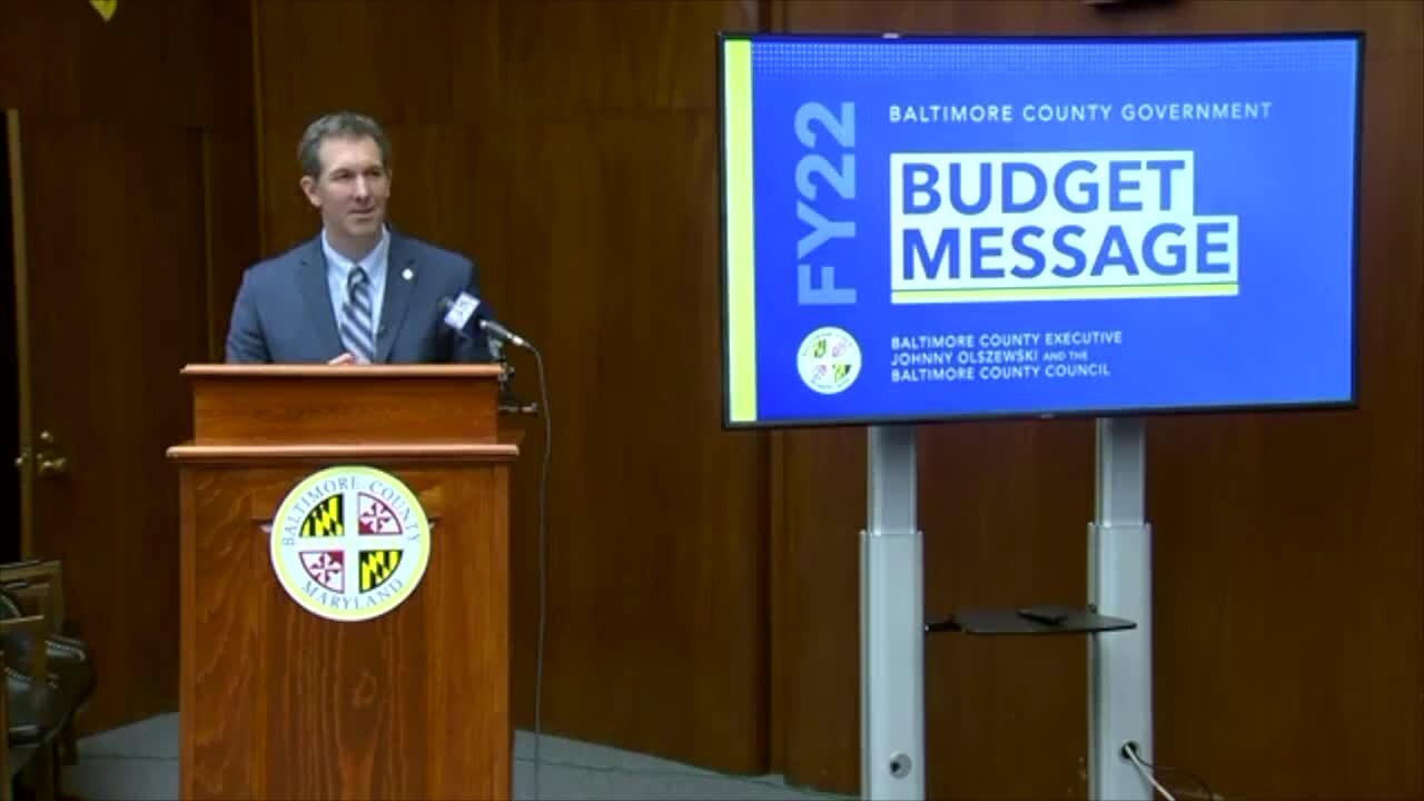 Baltimore County Executive Johnny Olszewski proposes $4.2 billion budget for FY2022