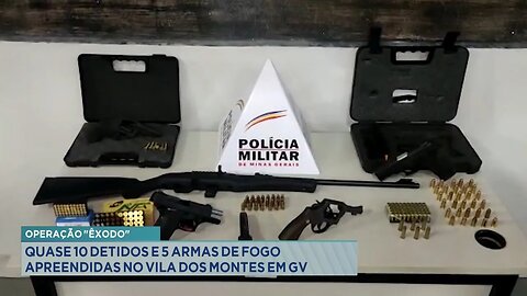 Operação Êxodo: Quase 10 Detidos e 5 Armas de Fogo Apreendidas no Vila dos Montes em Gov. Valadares.