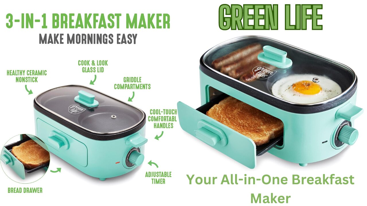 🍳 Wake Up to Delicious! GreenLife 3-in-1 Breakfast Station: Eggs, Pancakes & More! 🌟