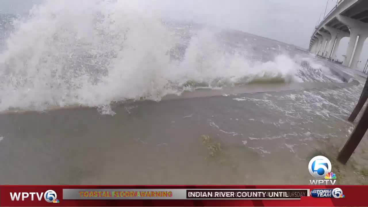 Highg tides bring big waves in Jensen Beach