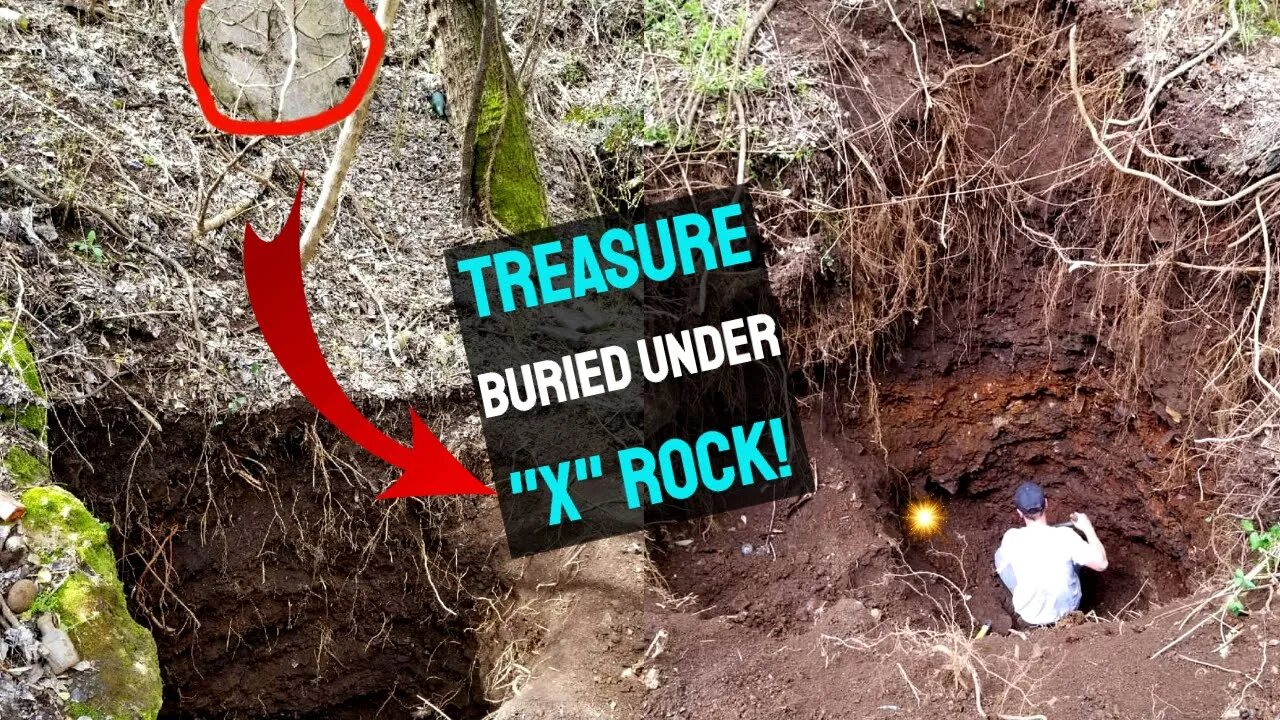 Thousands of dollars buried beneath Rock with X on it! EPIC Century old Antique Treasure!