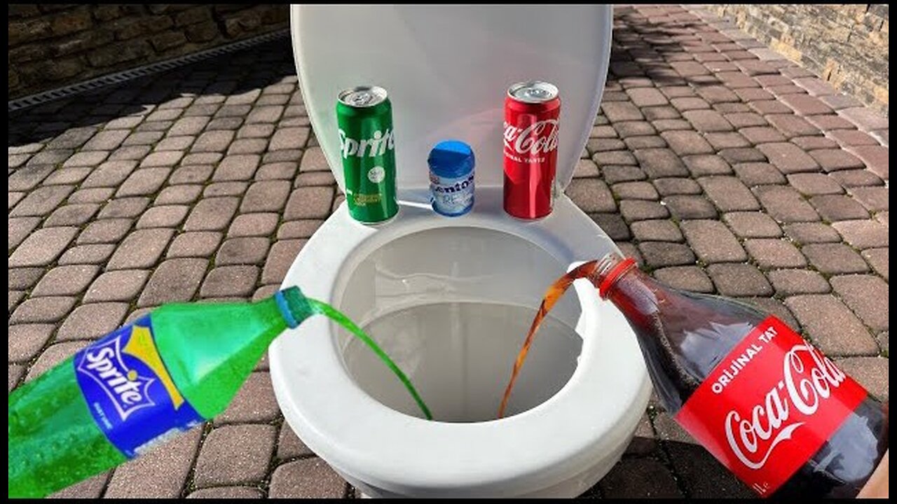 SPRITE, COCA COLA and MENTOS in TOILET! - Experiment.