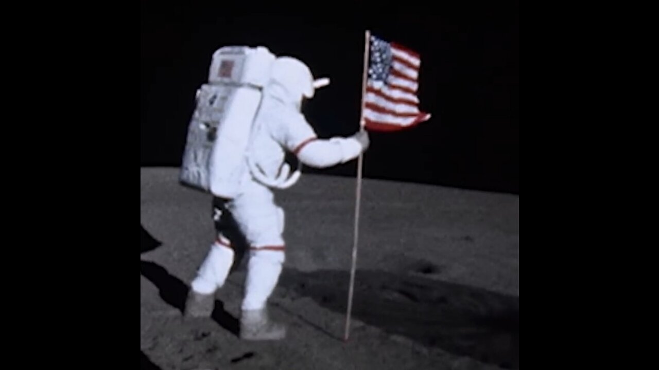 US Flag On Moon