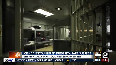 ICE had encountered Frederick rape suspect