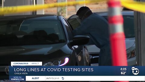 Long lines at South Bay COVID testing centers