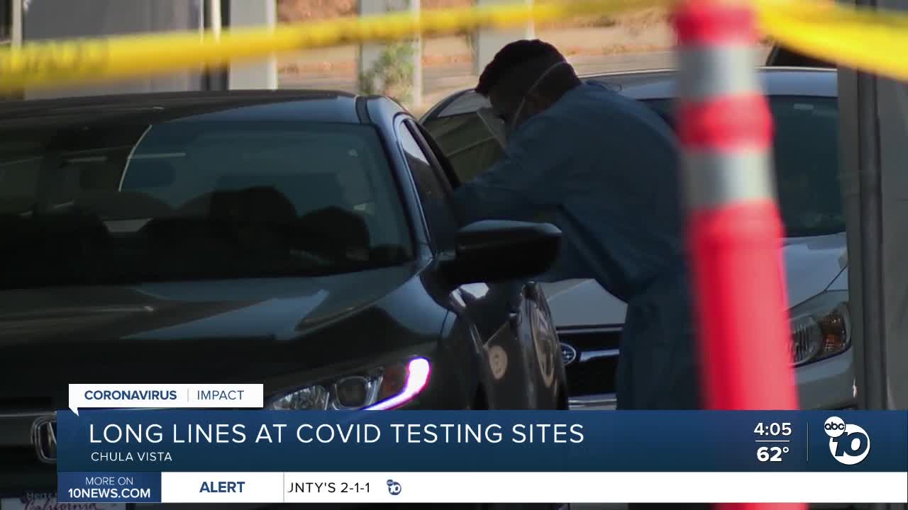 Long lines at South Bay COVID testing centers