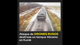 Drones kamikaze rusos destruyen un tanque Abrams en Kursk