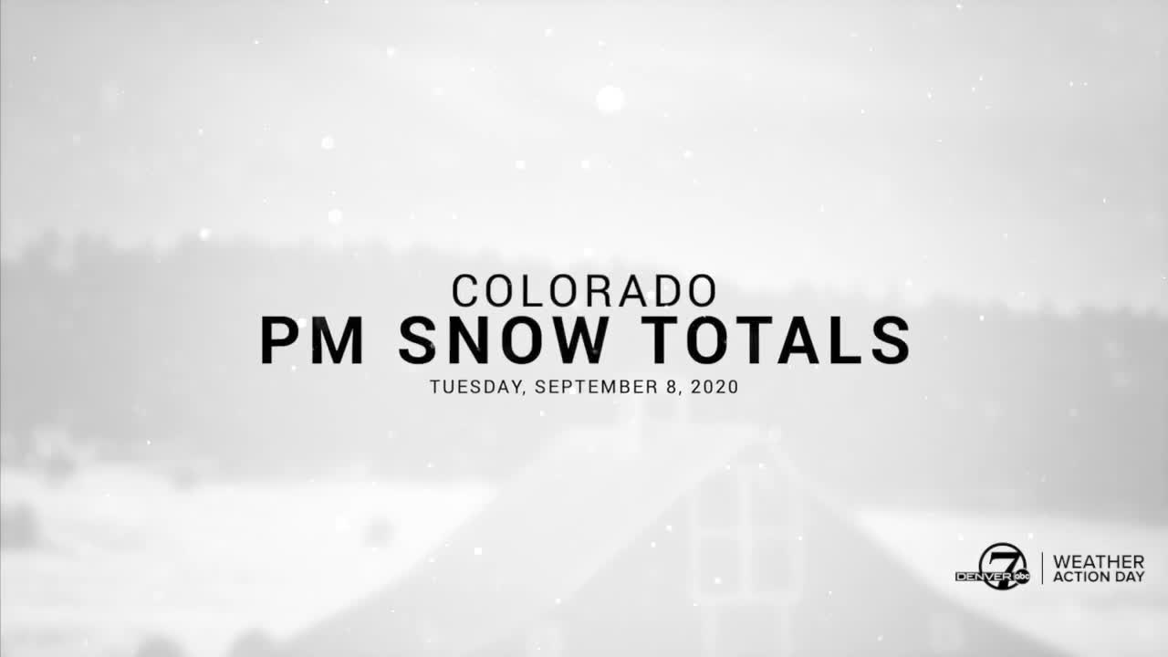 Tuesday PM Colorado snow totals