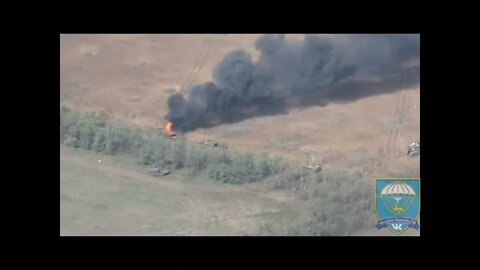 Paratroopers of the 76th Guards Airborne Division destroy the column of the Ukraine