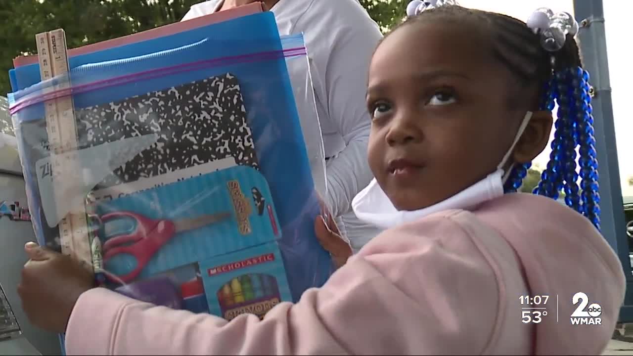 School bus with supplies helps with virtual learning in West Baltimore