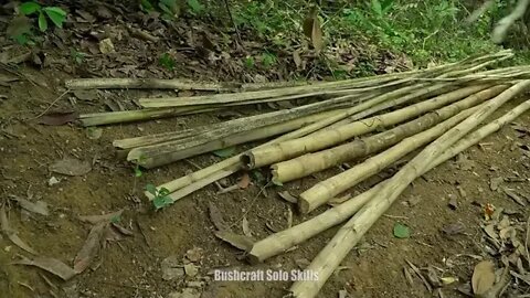 Bushcraft Camping The Shelter Floating On The River Around Mountain Overnight 3