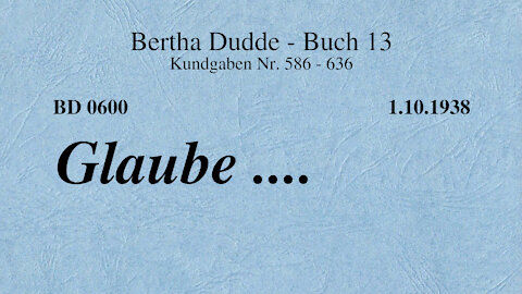 BD 0600 - GLAUBE ....