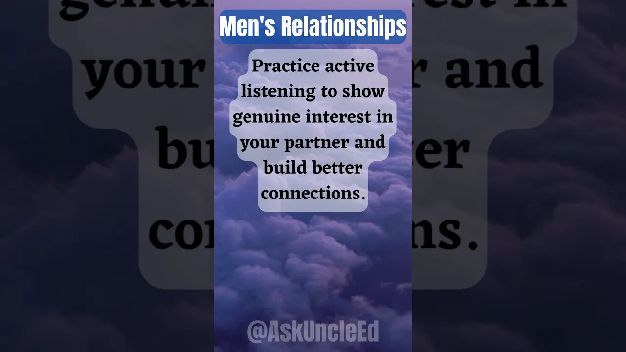 Men's Relationships : Active Listening