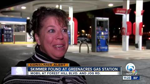 Woman says she was victim of skimmer at Greenacres gas station