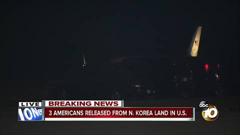 3 Americans released from N. Korea land in U.S.